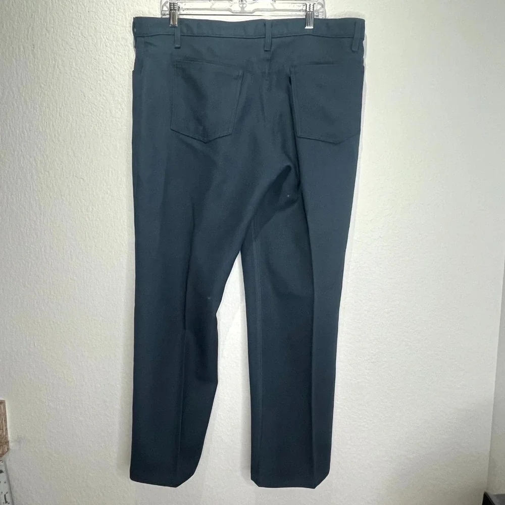 Vintage 90s Levi's Men's Dress Slacks 40x30 Navy Blue Polyester Pants Made n USA